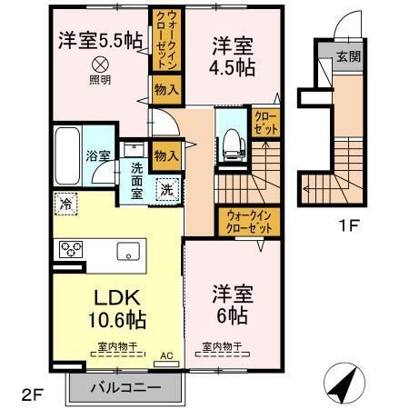 クレール花（203） 間取り図画像