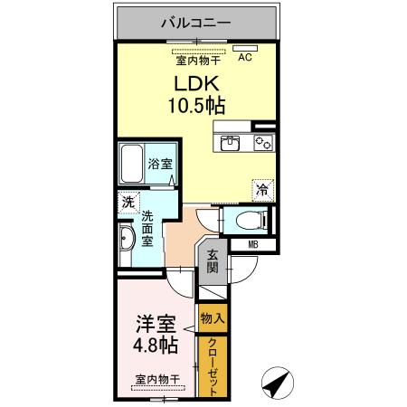 セジュール庚午北ヒルズ（203） 間取り図画像