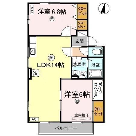 アゼリア土井　B棟（202） 間取り図画像