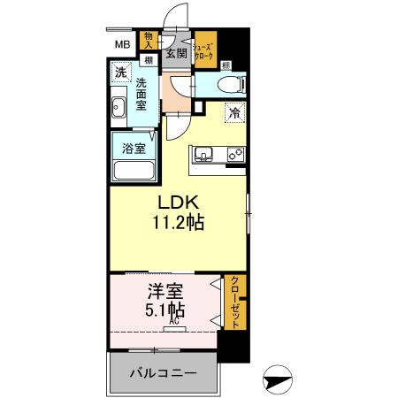 グランソレイユ　ナカスジ（301） 間取り図画像