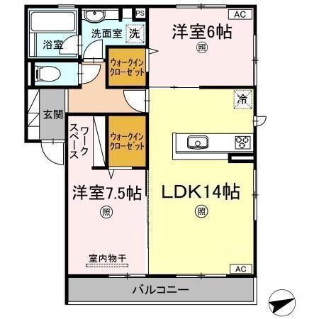 フルール（304） 間取り図画像