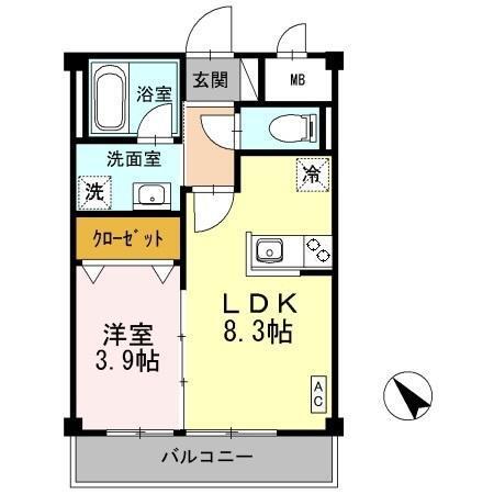カスタニエ緑井Ⅱ（303） 間取り図画像