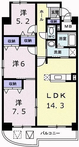 ピアシェ−レ山崎（403） 間取り図画像