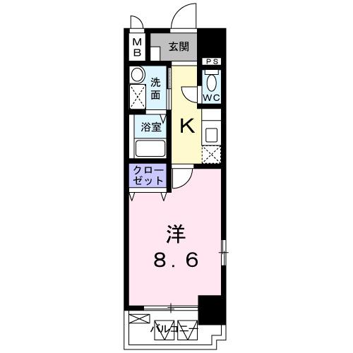 カーサ・フィオーレ中広通り（801） 間取り図画像