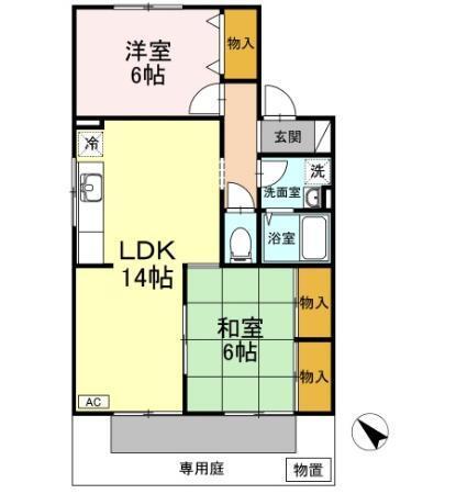 サニーハイツ橋本　A棟（102） 間取り図画像