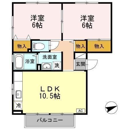 コーポラスヤナセⅡ（301） 間取り図画像