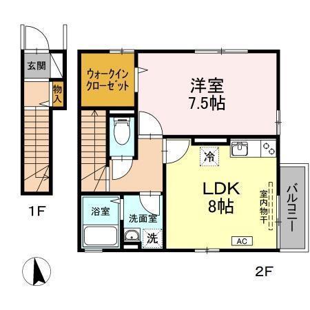ＣＲＥＳＴ　ＮＩＳＨＩＨＡＲＡ（201） 間取り図画像
