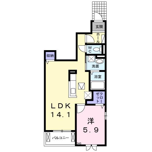 レゾンドⅢ　古市橋（101） 間取り図画像