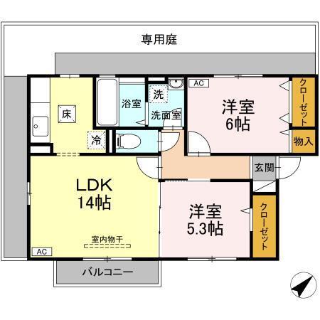 アーク･アンシエル　Ｂ棟（101） 間取り図画像