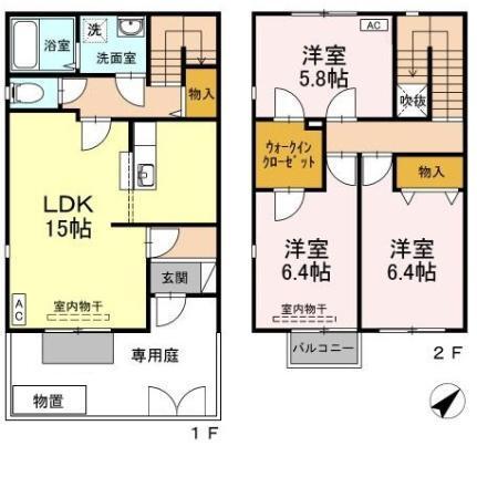 エクレール雲願寺　A棟（1） 間取り図画像