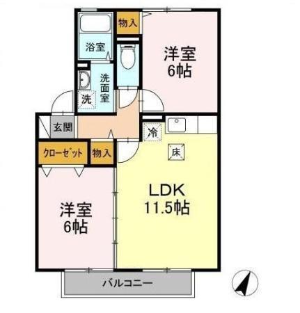 エンブレム伴　A棟（103） 間取り図画像