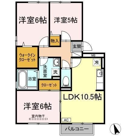 クレッシェンド今村（304） 間取り図画像