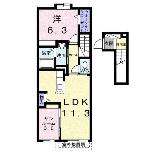 グロリオサ川根（202） 間取り図画像