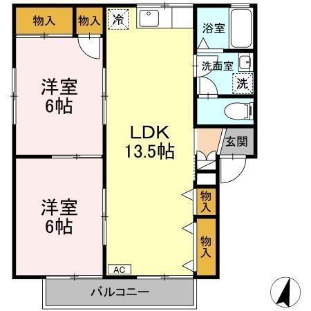 ファミールナカイ　Ⅰ（201） 間取り図画像