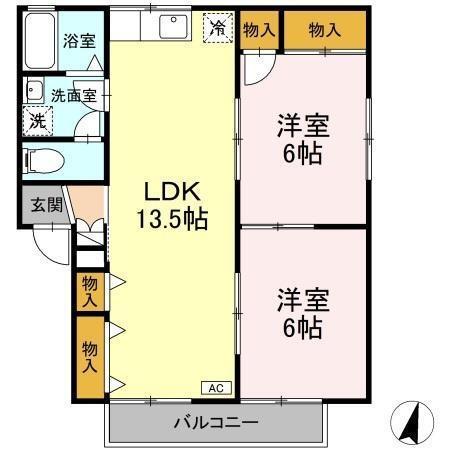ファミールナカイ　Ⅰ（102） 間取り図画像