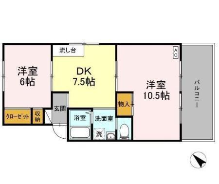 プレジール吉川　B棟（101） 間取り図画像