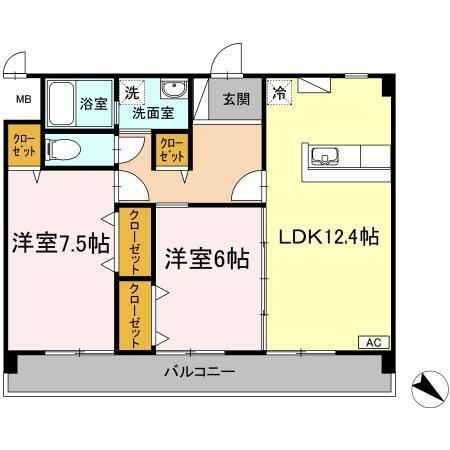 Ｃｒｅｓｔ　Ｔｅｎｍａ（202） 間取り図画像