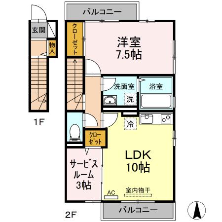 クレインハイムⅡ（201） 間取り図画像