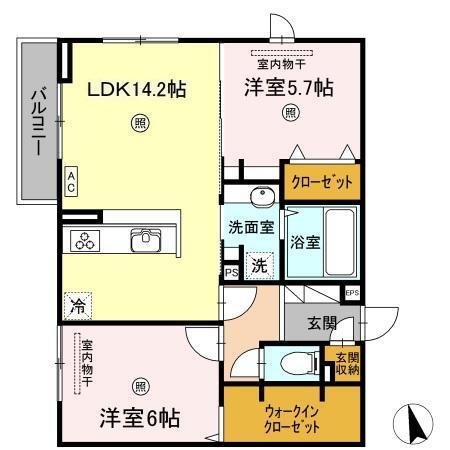 メゾン・ド・シェリⅠ（304） 間取り図画像