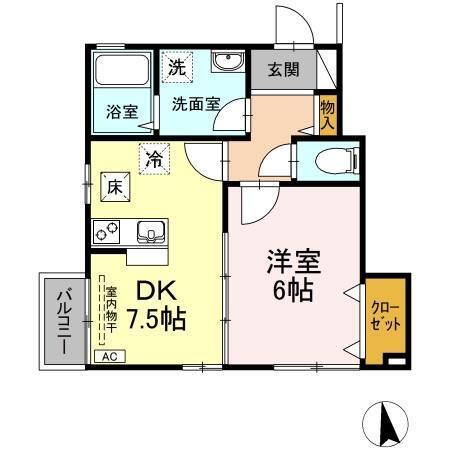 ＣＲＥＳＴ　ＮＩＳＨＩＨＡＲＡ（102） 間取り図画像