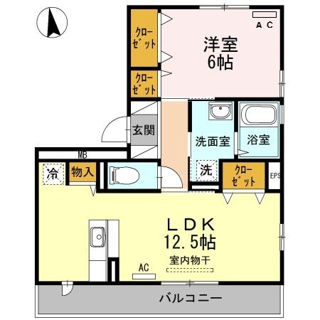 コーポラスヤナセⅢ　B棟（301） 間取り図画像