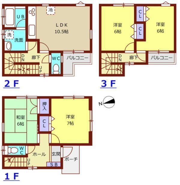 北区堀船4丁目戸建 間取り図画像