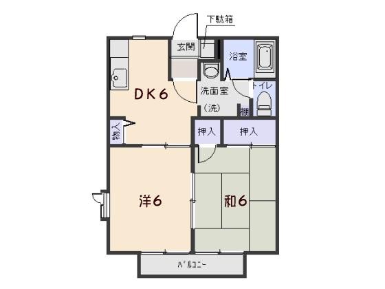 ディアス上堂　Ａ（202） 間取り図画像