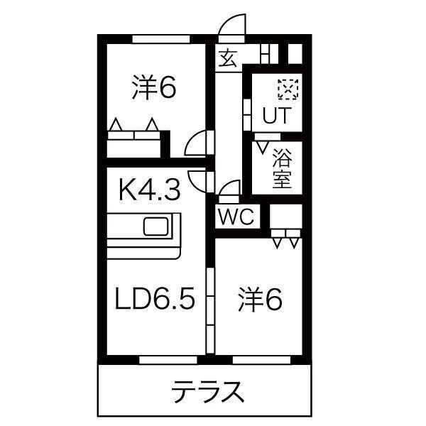 ジュエル　A棟（202） 間取り図画像