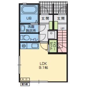 エストポミエ　A（102） 間取り図画像