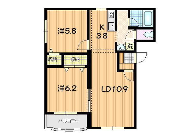 リップルF　Ⅱ（101） 間取り図画像