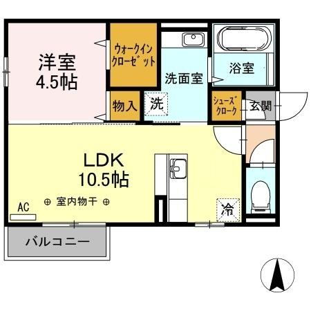 ナチュール医大西　A（101） 間取り図画像