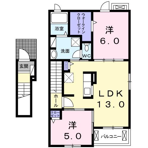 エレガンツァ　フィオーレ（201） 間取り図画像