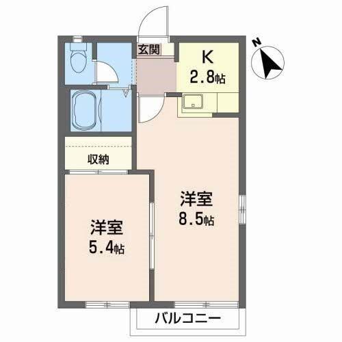 ファミール北日詰　A（201） 間取り図画像
