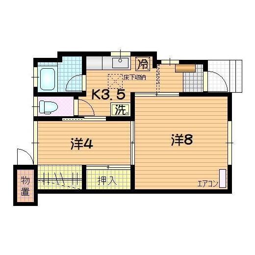 駅西１丁目貸家 間取り図画像