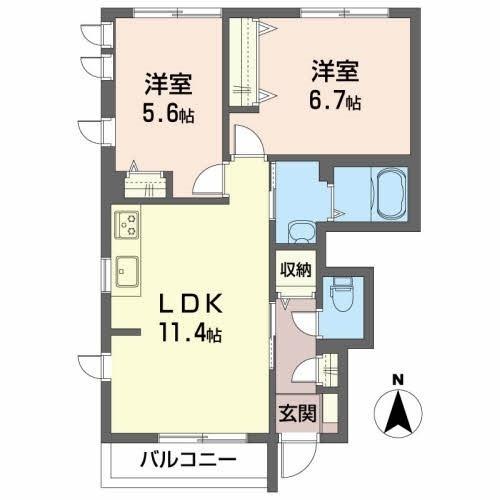 ミオ　ポラーレB（101） 間取り図画像