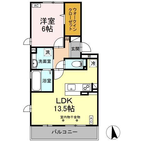 オーベル向中野　Ｂ（302） 間取り図画像