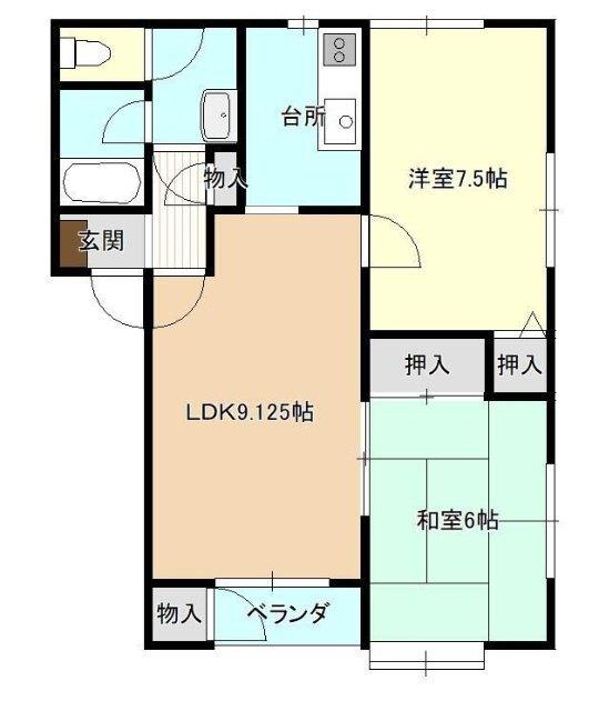 ホワイトベース　B（202） 間取り図画像