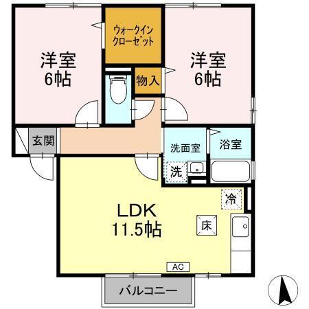 セジュール善　Ｂ（102） 間取り図画像