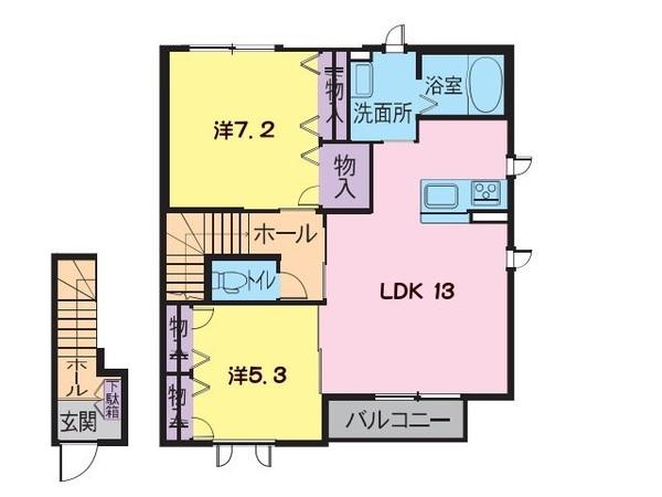 シャーメゾン南仙北Ｂ（202） 間取り図画像