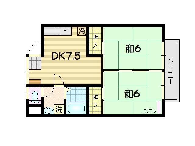 コーポ古館（102） 間取り図画像