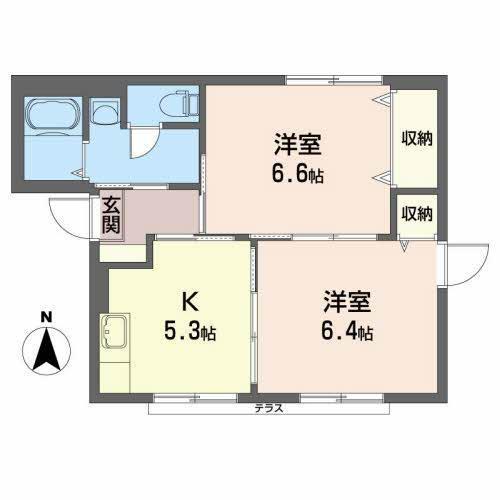 シャーメゾン矢巾　B（102） 間取り図画像