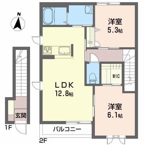 Ｋブランシェ　J（201） 間取り図画像