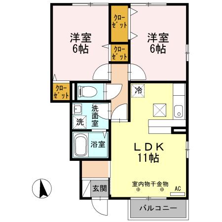 グランディフローラ（102） 間取り図画像