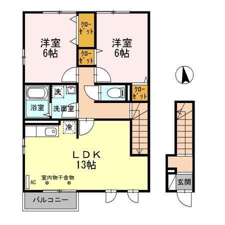 グランディフローラ（201） 間取り図画像