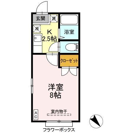 ホワイトコート前九年　Ａ（201） 間取り図画像