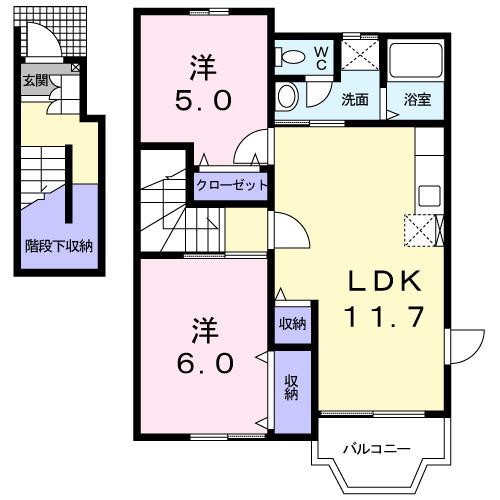 グレースアゼリアＢ（201） 間取り図画像