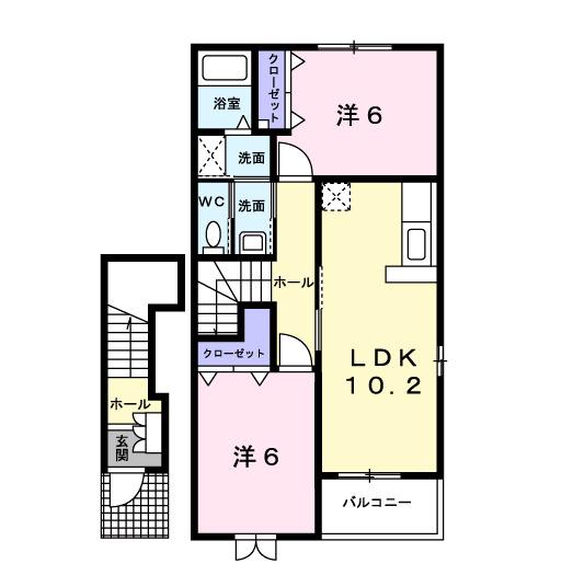 ラフレシールスクエアＢ（204） 間取り図画像
