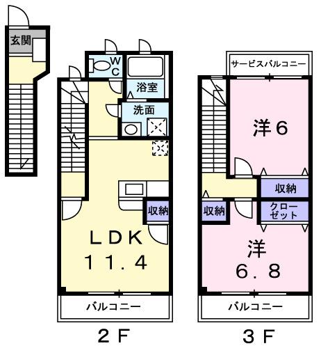 スターライトシティＤ（202） 間取り図画像