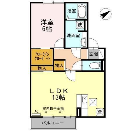 イーストヒルズ高松　Ｆ（102） 間取り図画像