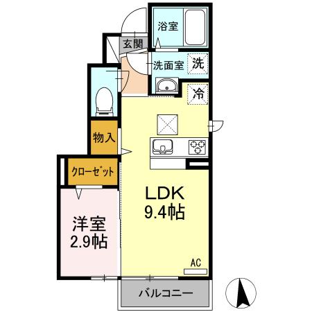 ヴェルコート（101） 間取り図画像